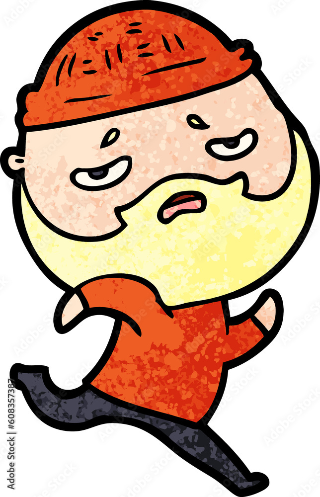 cartoon worried man with beard