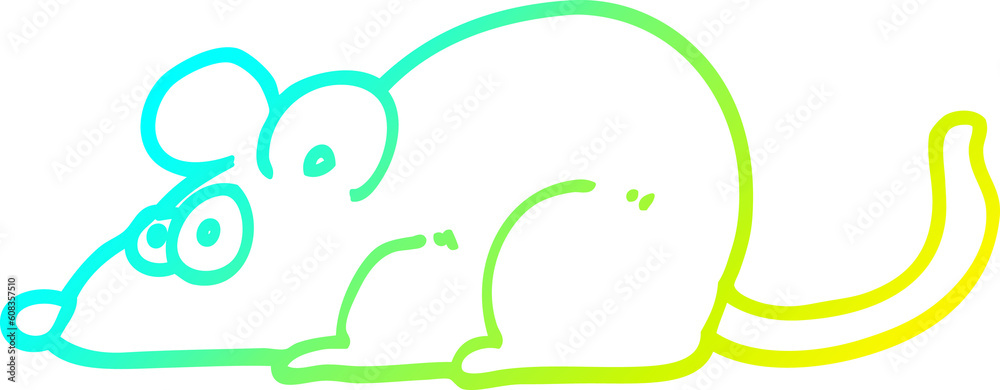 cold gradient line drawing of a cartoon rat cold gradient line drawing of a cartoon rat
