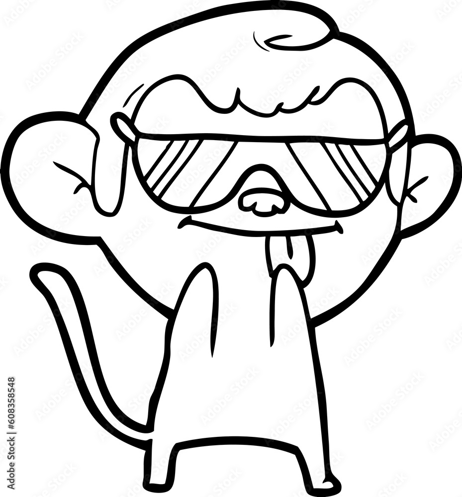 funny cartoon monkey wearing shades