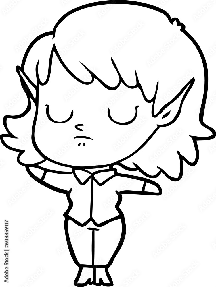 Fototapeta premium cartoon elf girl