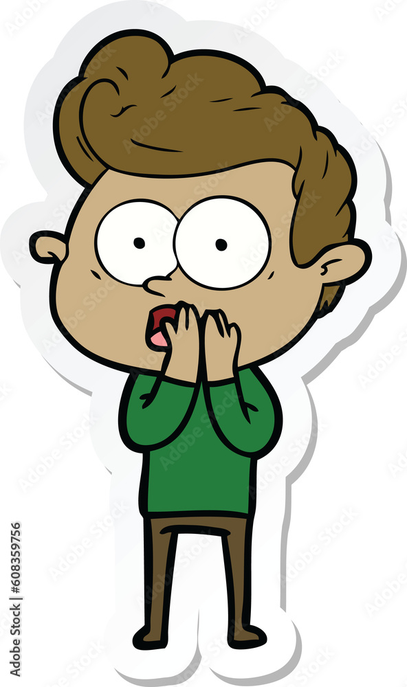 sticker of a cartoon staring man sticker of a cartoon staring man