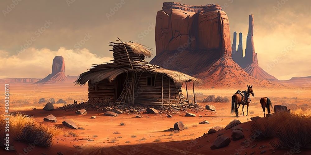 Mountain desert texas background landscape. Wild west western adventure ...