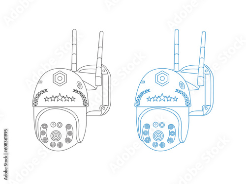 CCTV Camera icons. Modern line design set. Vector illustration. Security camera vector image
