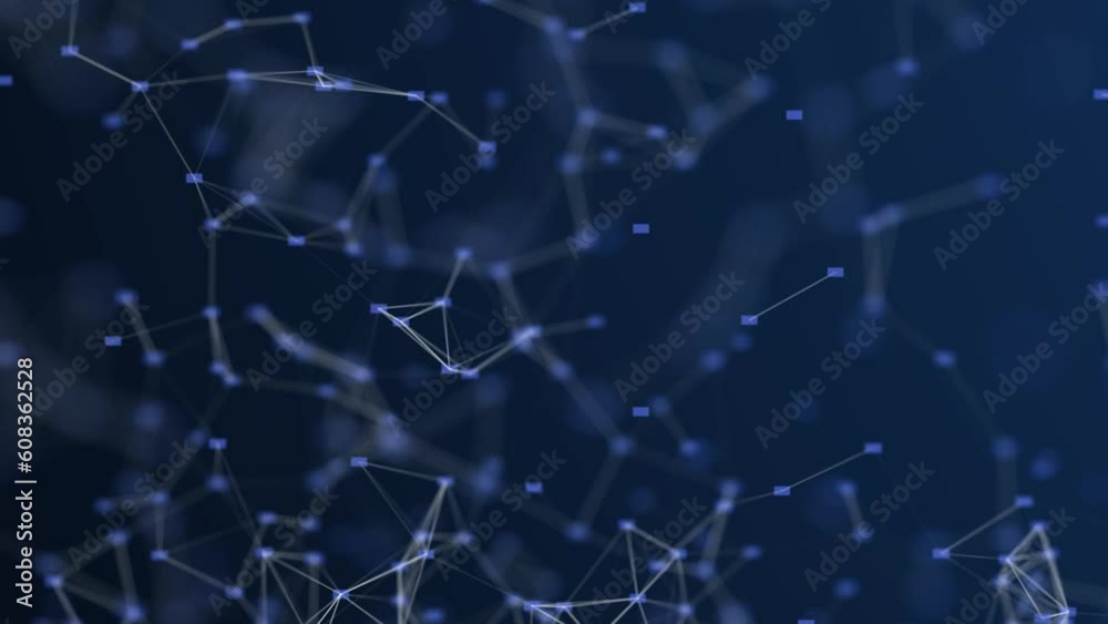 Network connection data monitor structure. Digital background with dots and lines. Big data visualization. 3D Animation seamless technology loop Network connection data monitor structure. Digital background with dots and lines. Big data visualization. 3D Animation seamless technology loop