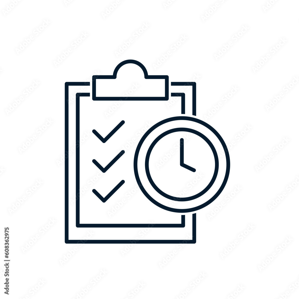 Concept of task list time. Vector icon isolated on white background. Concept of task list time. Vector icon isolated on white background.