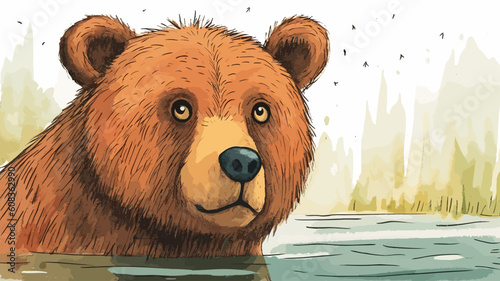 brown bear in the water