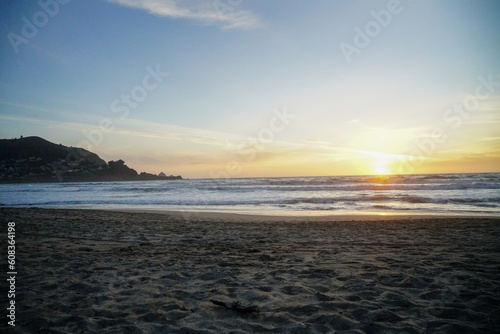 Beautiful sunset view at the Pacifica State Beach