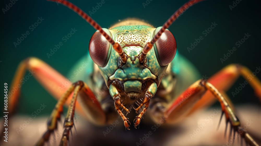 Fototapeta premium grasshopper on a leaf