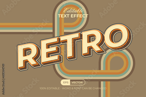 Retro text effect vintage style. Editable text effect.