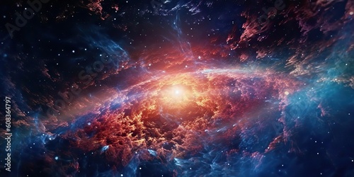 AI Generated. AI Generative. Photo illustration of open outer space galaxy stars. Future adventures. Graphic Art