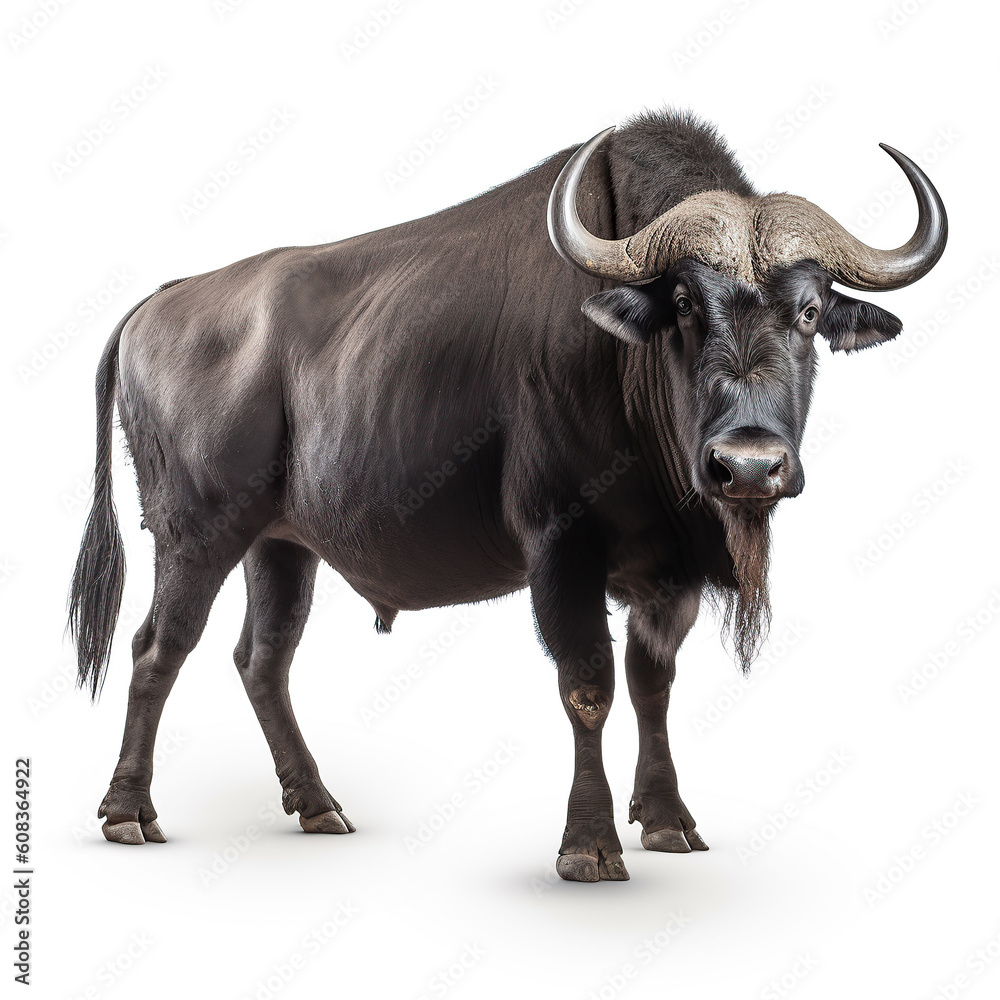 ai generated Illustration close up of buffalo against white background ai generated Illustration close up of buffalo against white background