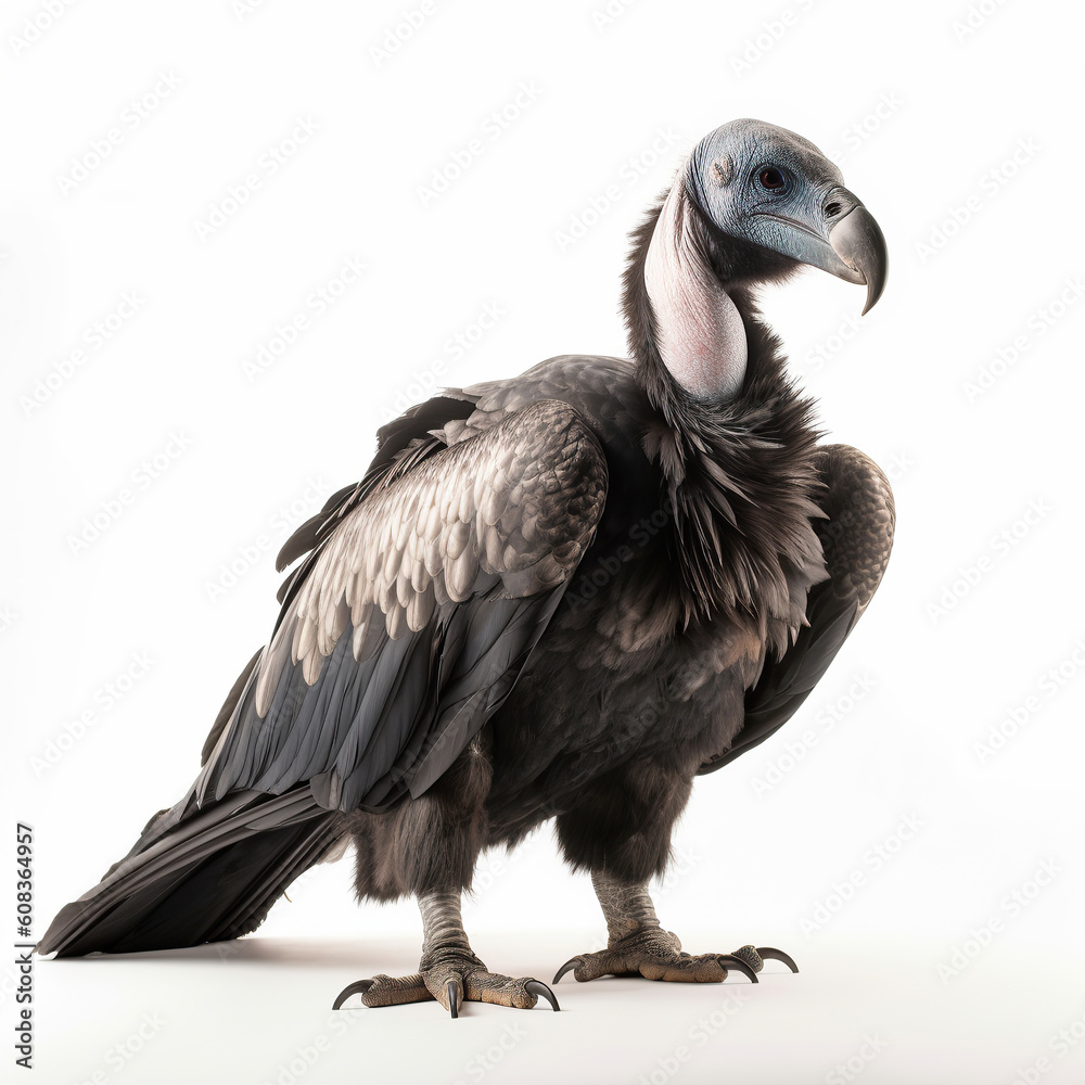ai generated Illustration close up of andean condor against white background ai generated Illustration close up of andean condor against white background