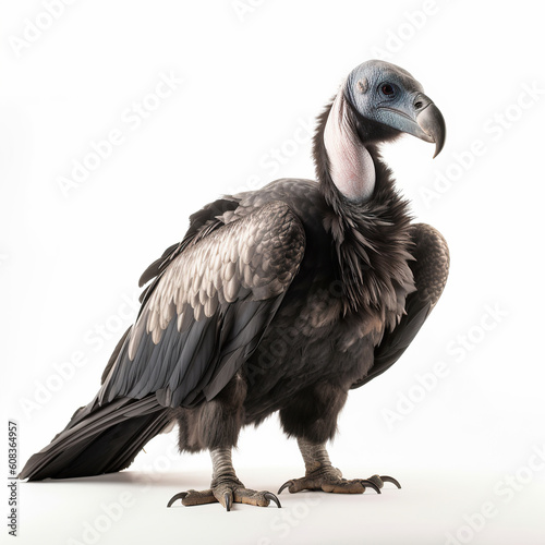 ai generated Illustration close up of andean condor against  white background