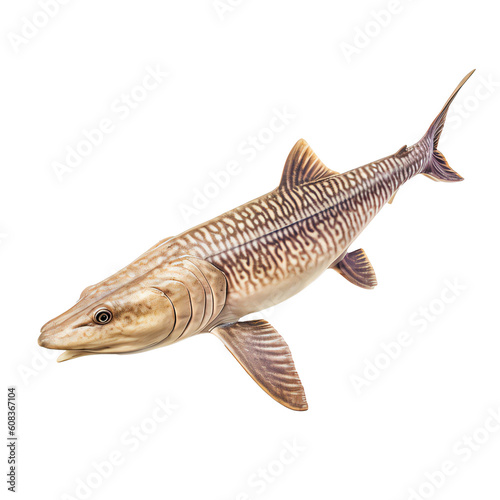 Shortnose sturgeon fish isolated on transparent. Generative ai art photo