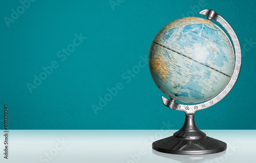 Classic school table with Globe on desk