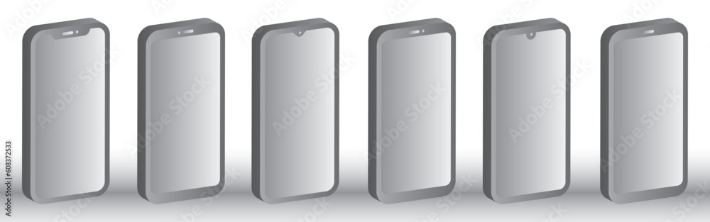 Vector icon 3d smartphones set in a minimalist style. Set of 3d high quality vector mobile mockups. Mockup phone for visual ui app demonstration. Vector icon 3d smartphones set in a minimalist style. Set of 3d high quality vector mobile mockups. Mockup phone for visual ui app demonstration.