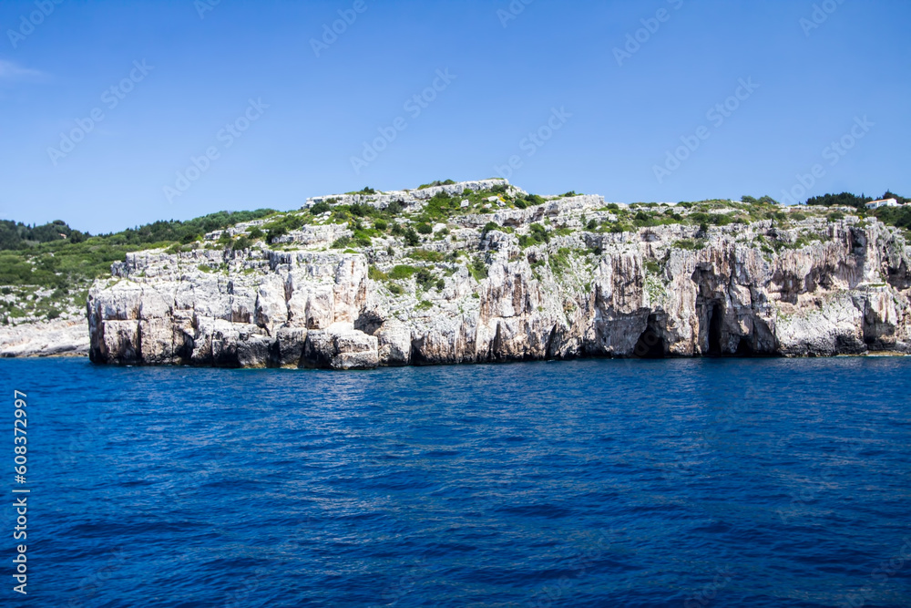 Amazing Panoramic view of island of Antipaxos, Epirus, Greece