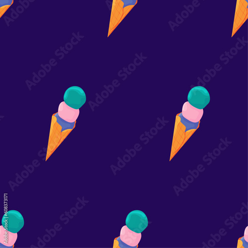 Colorful seamless summer pattern with Icecream cone