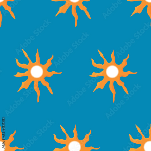 Colorful seamless summer pattern with sun