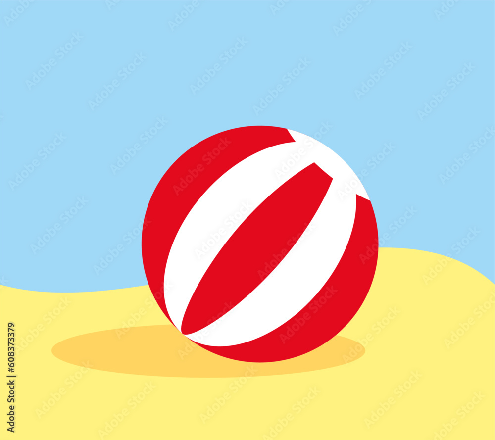 Ball on the beach vector illustration