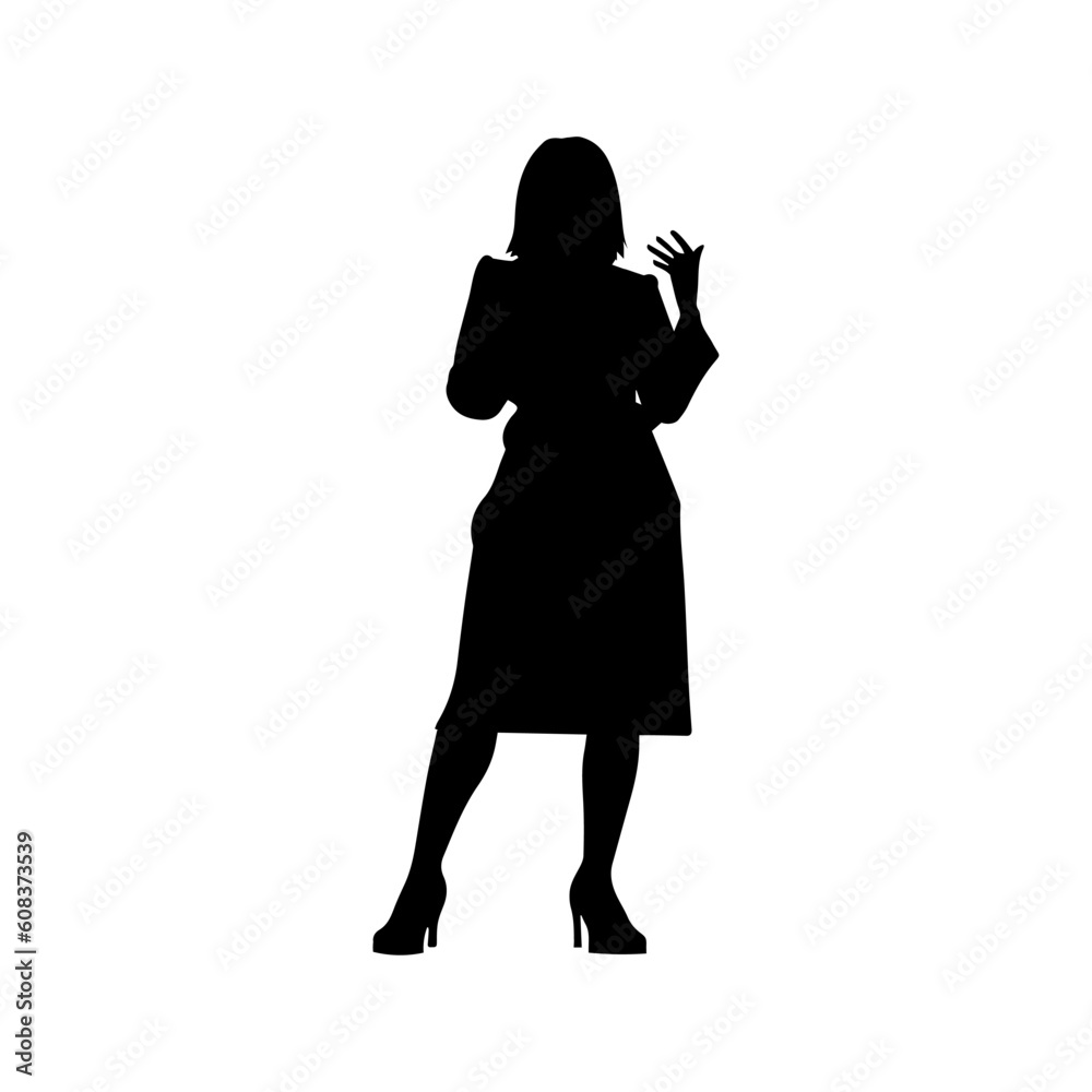 Vector illustration. Silhouette of a woman psychologist.