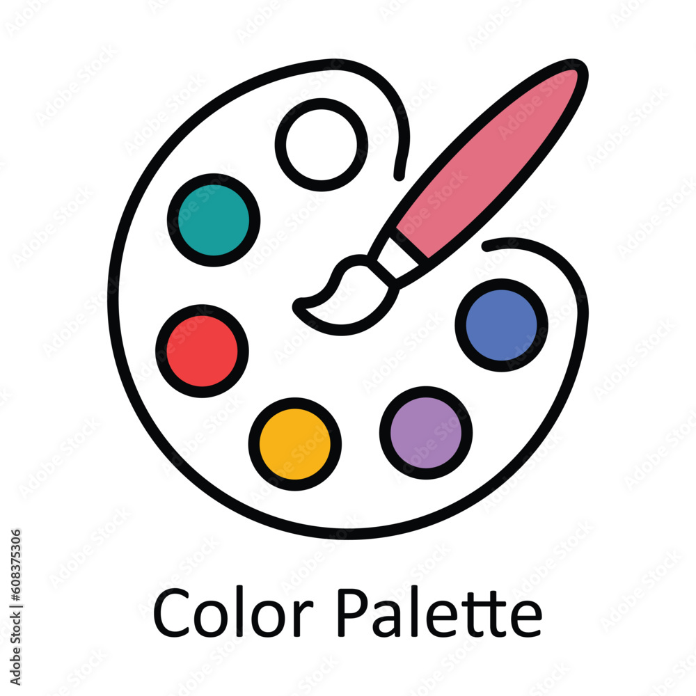 Color Palette Filled Outline Icon Design illustration. Art and Crafts Symbol on White background EPS 10 File Color Palette Filled Outline Icon Design illustration. Art and Crafts Symbol on White background EPS 10 File