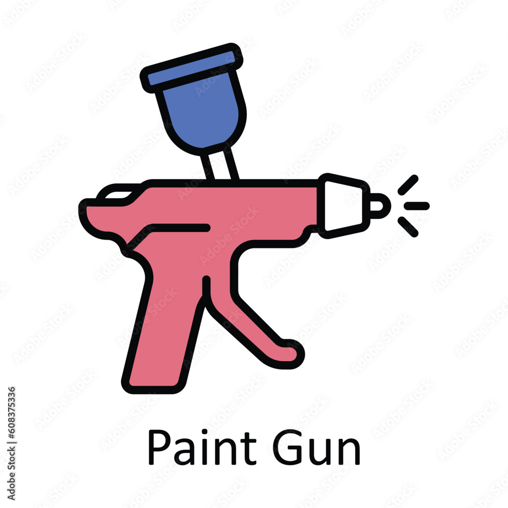 Paint Gun Filled Outline Icon Design illustration. Art and Crafts Symbol on White background EPS 10 File