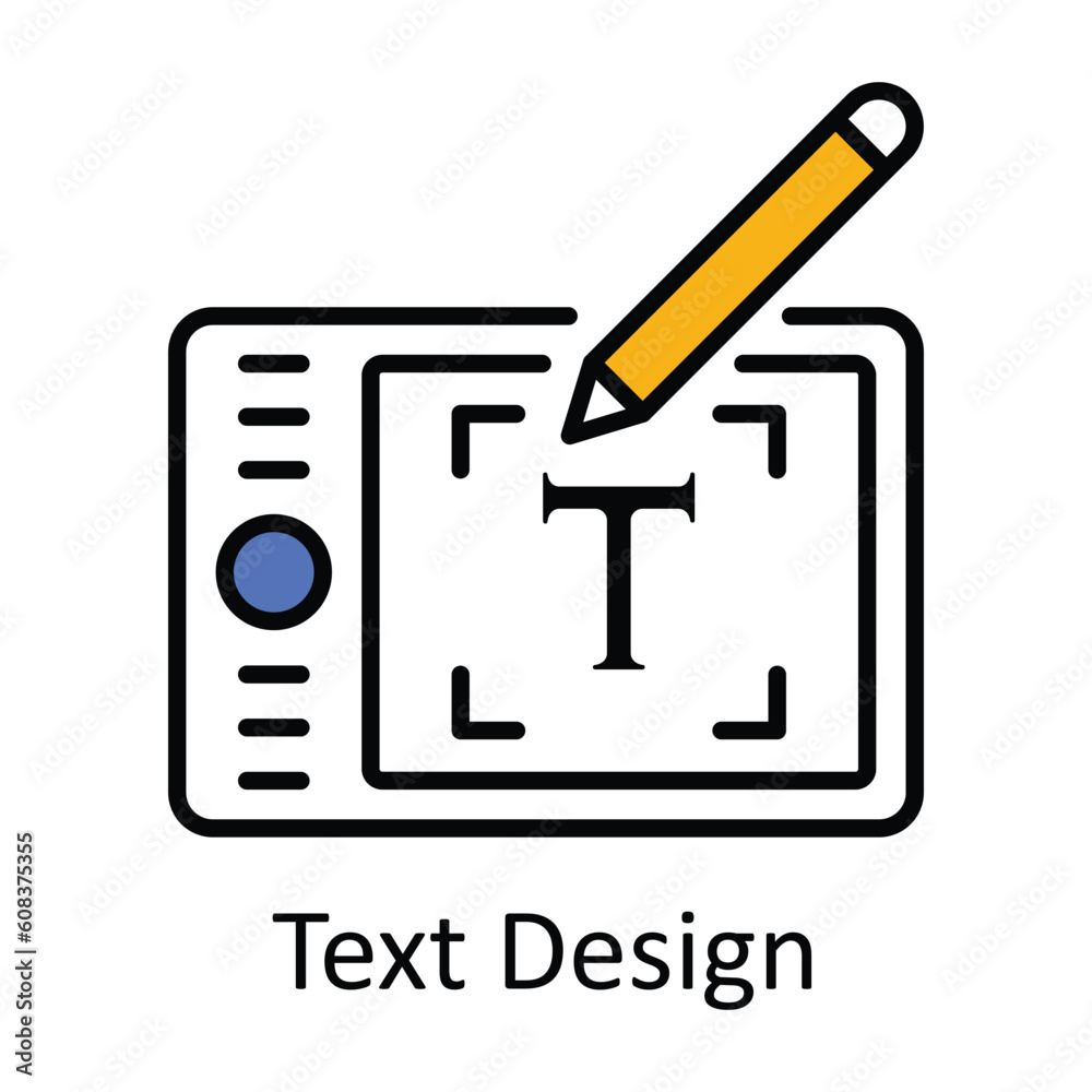 Text Design Filled Outline Icon Design illustration. Art and Crafts Symbol on White background EPS 10 File