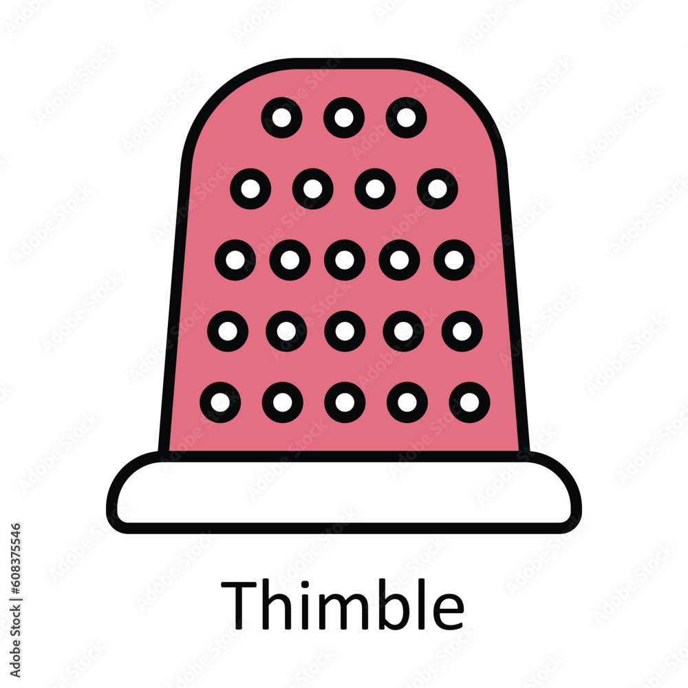 Thimble Filled Outline Icon Design illustration. Art and Crafts Symbol on White background EPS 10 File Thimble Filled Outline Icon Design illustration. Art and Crafts Symbol on White background EPS 10 File