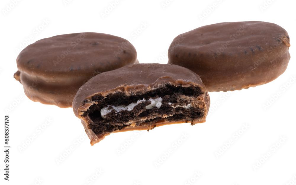 small chocolate chip cookies isolated small chocolate chip cookies isolated