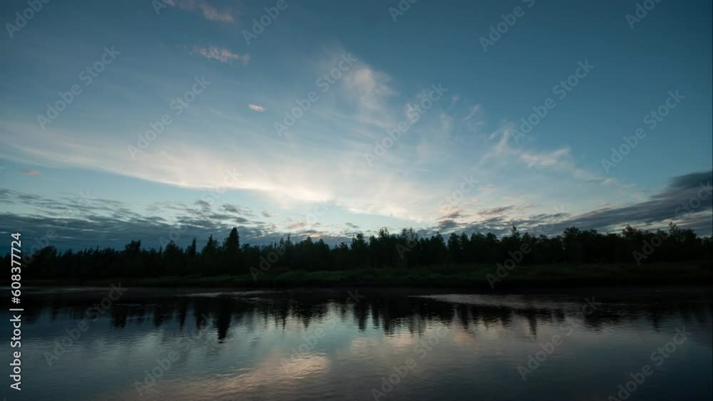 Timelapse by the Porttipahta reservoir in Finnish Lapland Timelapse by the Porttipahta reservoir in Finnish Lapland