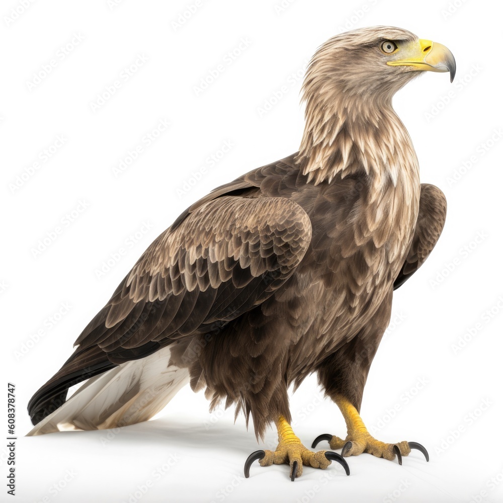 White-tailed Eagle bird isolated on white background. Generative AI