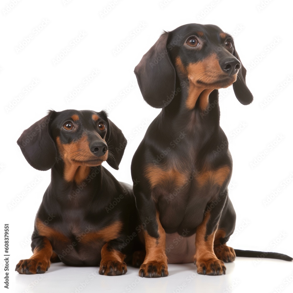 Dachshund dog isolated on white background. Generative AI