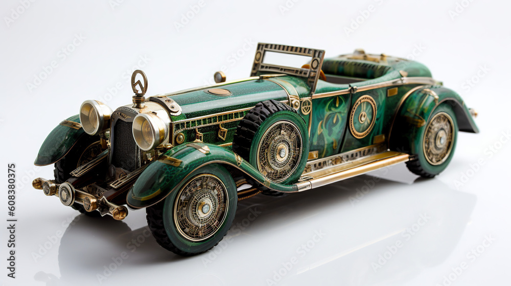 vintage car model, generative, ai, steampunk, retro, vintage