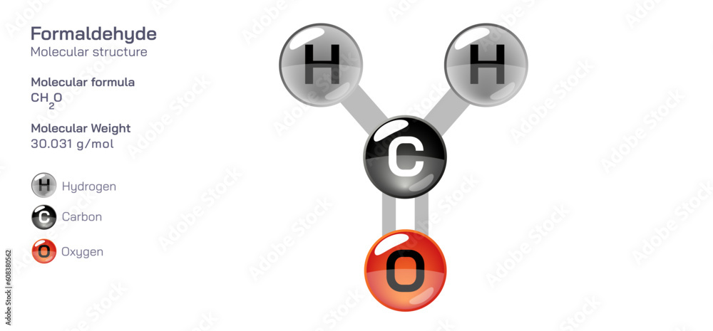 Stockvektorbilden formaldehyde molecular structure formula. Periodic ...