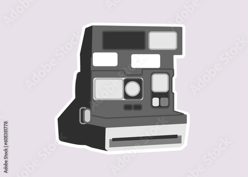 retro old instant camera
