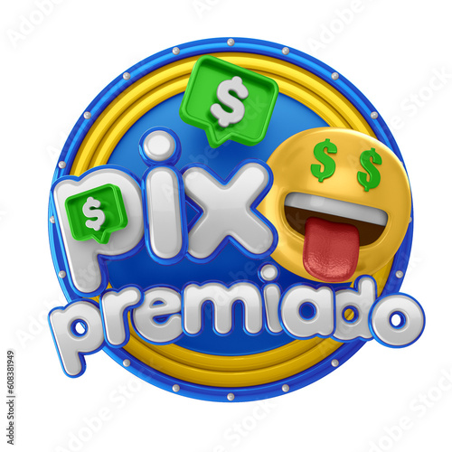 Bild auf Leinwand Selo 3d Isolado Pix Premiado elemento para composição publicitária