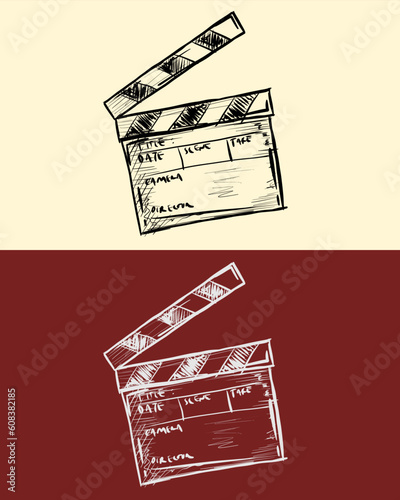 Black movie board handdrawn