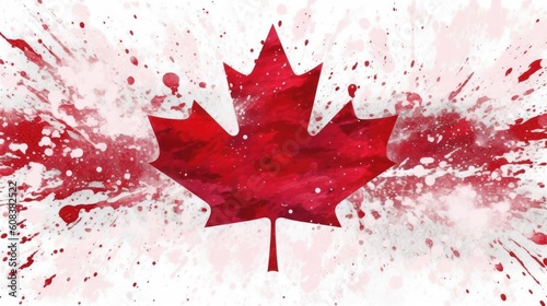 Canada flag made of glitter sparkle brush paint. Generative AI