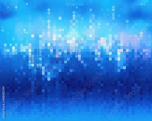 The background is blue and pixelated. (Illustration, Generative AI) © HandmadePictures