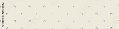Masculine block print sprig stem vector ribbon. Seamless sketchy herb plant organic style for rustic washi tape. 
