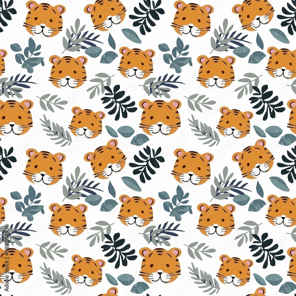 Cute baby tiger seamless patterns, minimal style
Cute baby tiger seamless patterns, minimal style