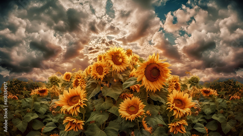 AI Generative photos of sunflowers photo