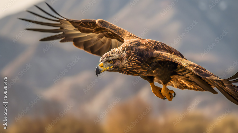 Obraz premium Flight of the Eagle. Generative AI.....