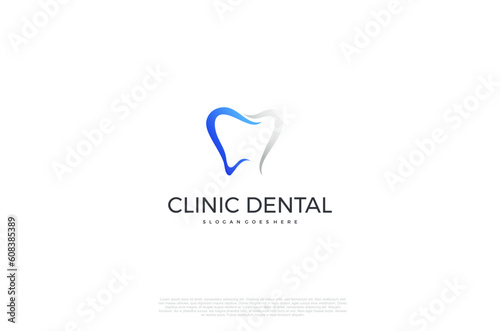 Clinic dental logo designs. Tooth abstract icons, dentist stomatology medical doctor. Vector concept