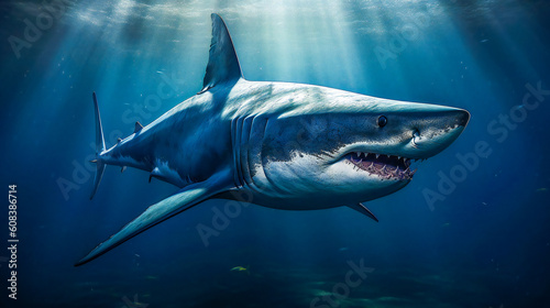Capturing the Megalodon Shark. Generative AI