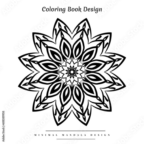 Mandala Coloring book design with minimal floral shapes and creative ornaments for children