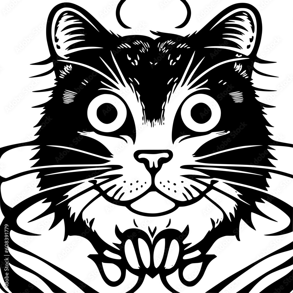 Obraz premium black and white cat