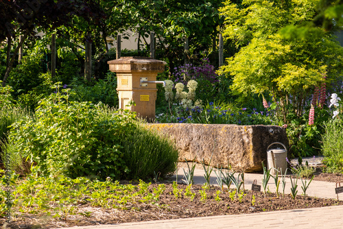 water trough in a monestry garden
 photo