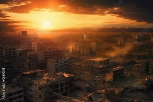 Post-apocalypse, world after nuclear war. Generative AI